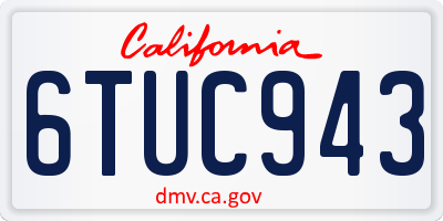 CA license plate 6TUC943
