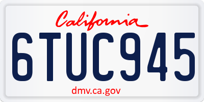 CA license plate 6TUC945