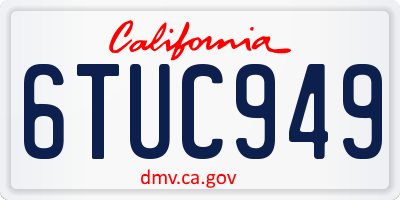 CA license plate 6TUC949
