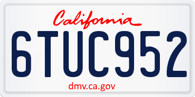 CA license plate 6TUC952
