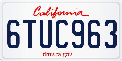 CA license plate 6TUC963