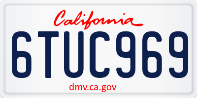 CA license plate 6TUC969