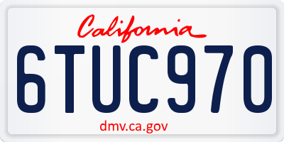 CA license plate 6TUC970