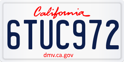 CA license plate 6TUC972