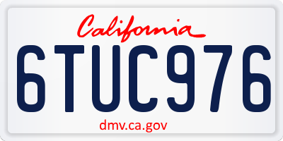 CA license plate 6TUC976