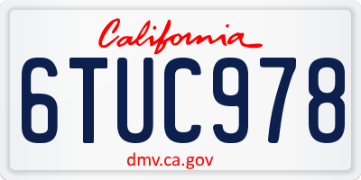 CA license plate 6TUC978