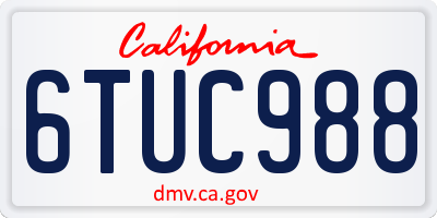 CA license plate 6TUC988