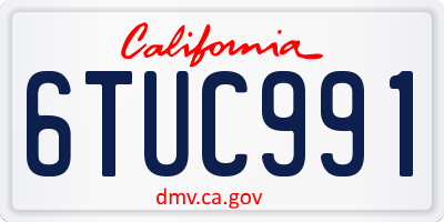 CA license plate 6TUC991