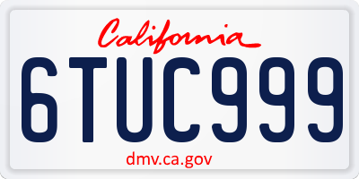 CA license plate 6TUC999