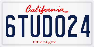 CA license plate 6TUD024
