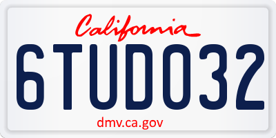 CA license plate 6TUD032