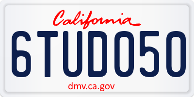 CA license plate 6TUD050