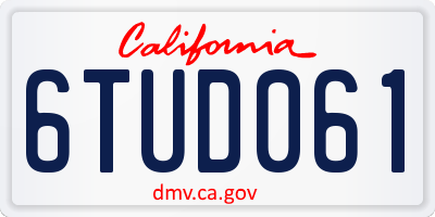 CA license plate 6TUD061