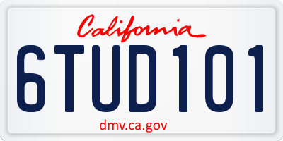 CA license plate 6TUD101