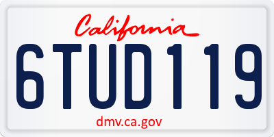CA license plate 6TUD119