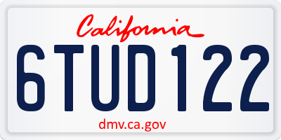 CA license plate 6TUD122