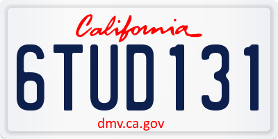 CA license plate 6TUD131