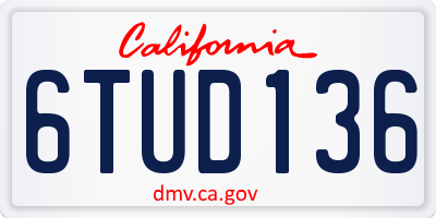 CA license plate 6TUD136