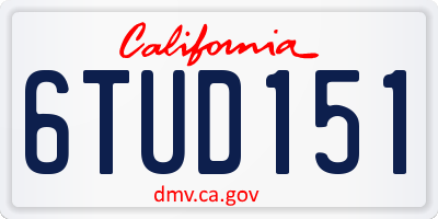 CA license plate 6TUD151