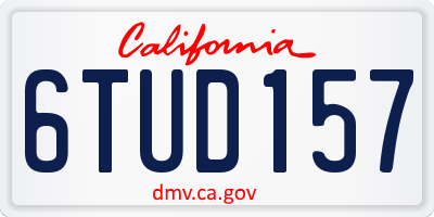 CA license plate 6TUD157