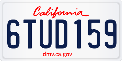 CA license plate 6TUD159