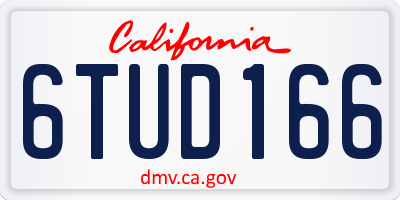 CA license plate 6TUD166