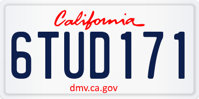CA license plate 6TUD171