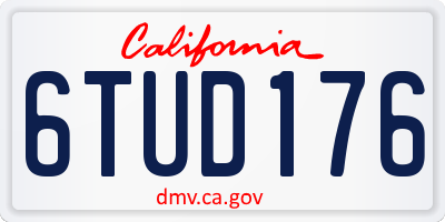 CA license plate 6TUD176