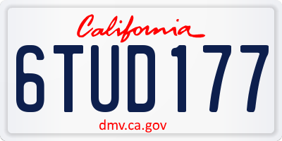 CA license plate 6TUD177