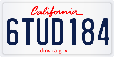 CA license plate 6TUD184
