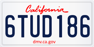 CA license plate 6TUD186