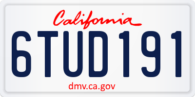 CA license plate 6TUD191