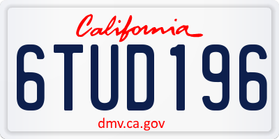 CA license plate 6TUD196