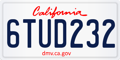 CA license plate 6TUD232