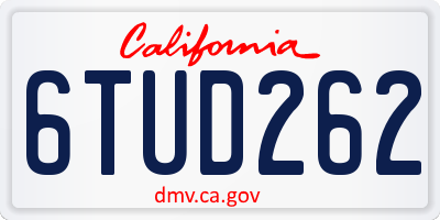 CA license plate 6TUD262
