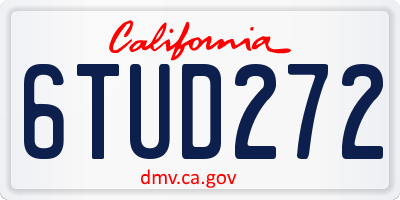 CA license plate 6TUD272
