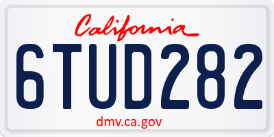 CA license plate 6TUD282