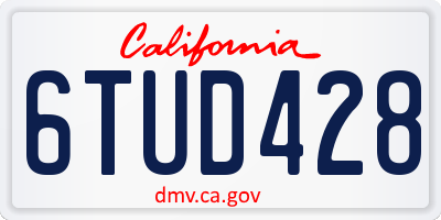 CA license plate 6TUD428