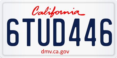 CA license plate 6TUD446