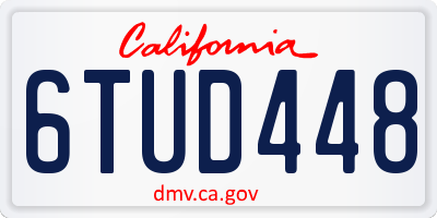 CA license plate 6TUD448