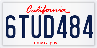 CA license plate 6TUD484
