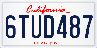 CA license plate 6TUD487