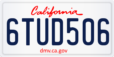 CA license plate 6TUD506