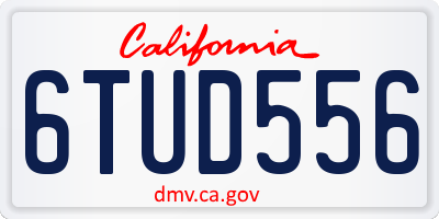 CA license plate 6TUD556