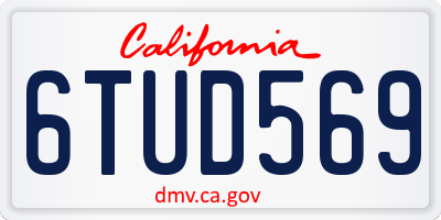 CA license plate 6TUD569