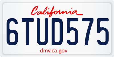 CA license plate 6TUD575