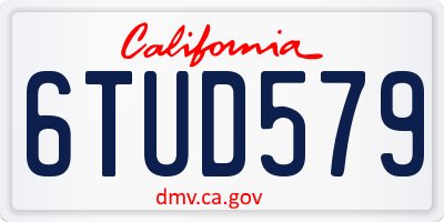 CA license plate 6TUD579