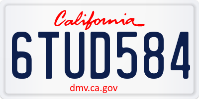 CA license plate 6TUD584