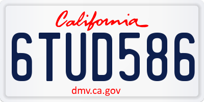 CA license plate 6TUD586