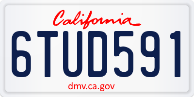 CA license plate 6TUD591